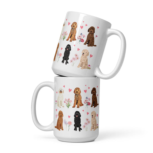Cottagecore Heart Doodle Mug, girlfriend valentine gift, doodle mom mug, wife anniversary gift, grandma gift, wife birthday gift