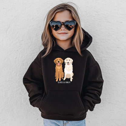 Youth Golden Retriever Hoodie, boy golden dog gift, golden puppy sweatshirt, lab mom gift, girl golden shirt, niece birthday shirt