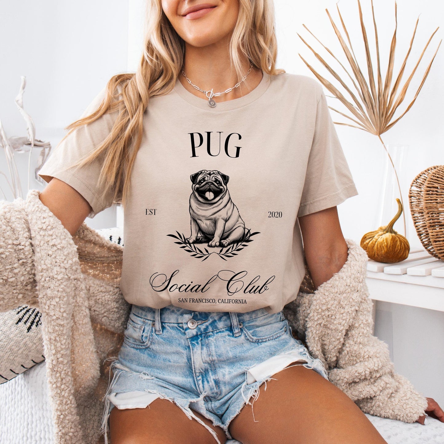 Custom Pug social club shirt for pug mom gift