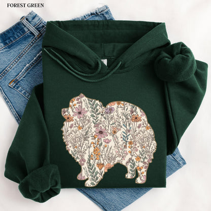 Wildflower Pomeranian Spitz hoodie