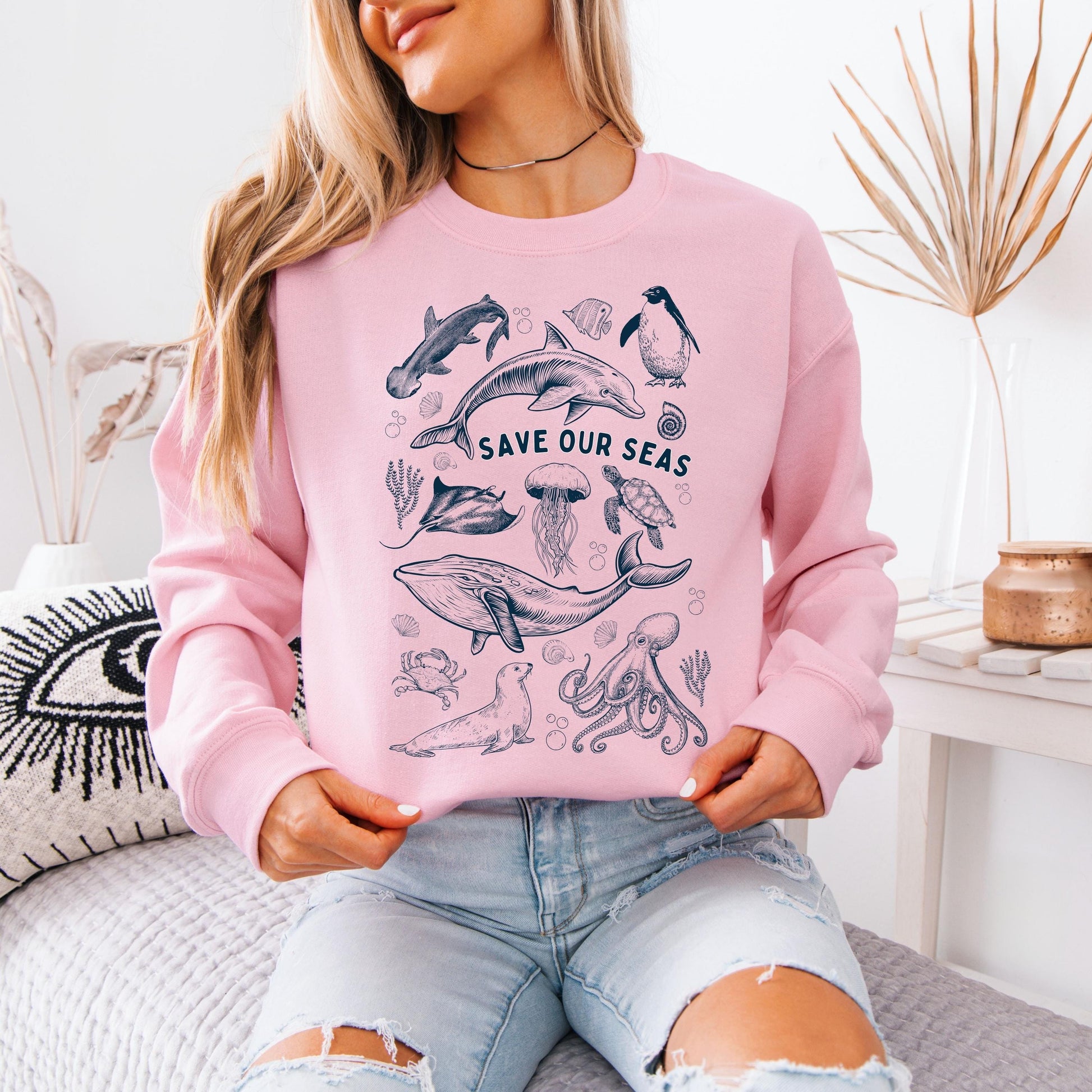 Save Our Seas Shirt, orca sweatshirt, whale gift, beach bum crewneck, ocean style tee, sea animal shirt, college girl gift, ocean therapy