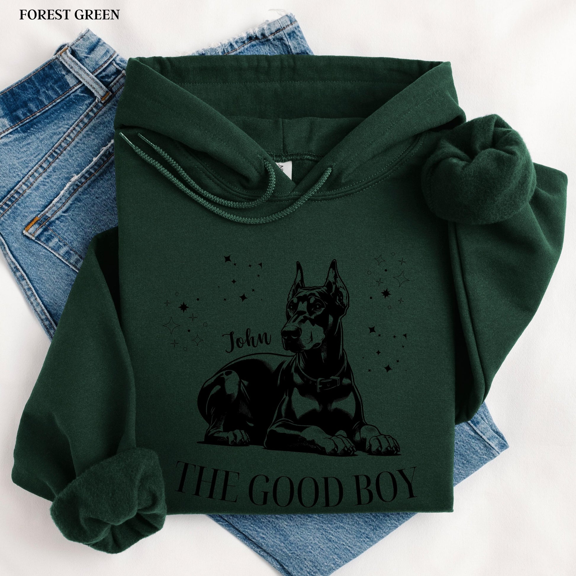Personalized Good Boy Doberman Shirt, black and tan doberman gift, sister birthday gift, doberman dog hoodie, dobbie mom shirt