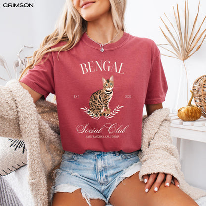 Bengal Cat Social Club Sweatshirt, bengal gift, cat mom shirt, cat owner gift sweater, bengal kitten shirt, cat wife birthday gift