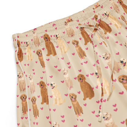 Golden Retriever Pajama Shorts for Women, golden dog gift, dog mom pjs, dog mother, Easter gift for her, loungewear, golden puppy gift
