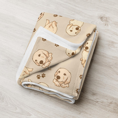 Golden Puppy Blanket, golden mam gift, puppy shower blanket, pregnancy gift, girfriend gift, golden dog gift, gift for her, golden retriever