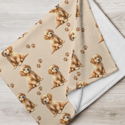 Golden puppy blanket