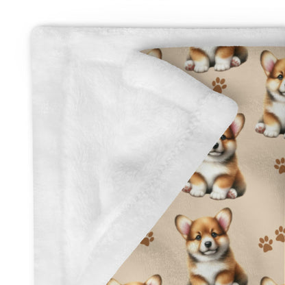 Welsh Corgi Puppy Blanket, corgi mama gift, puppy shower blanket, baby shower, girfriend gift, corgi dog, gift for her, herding dog throw