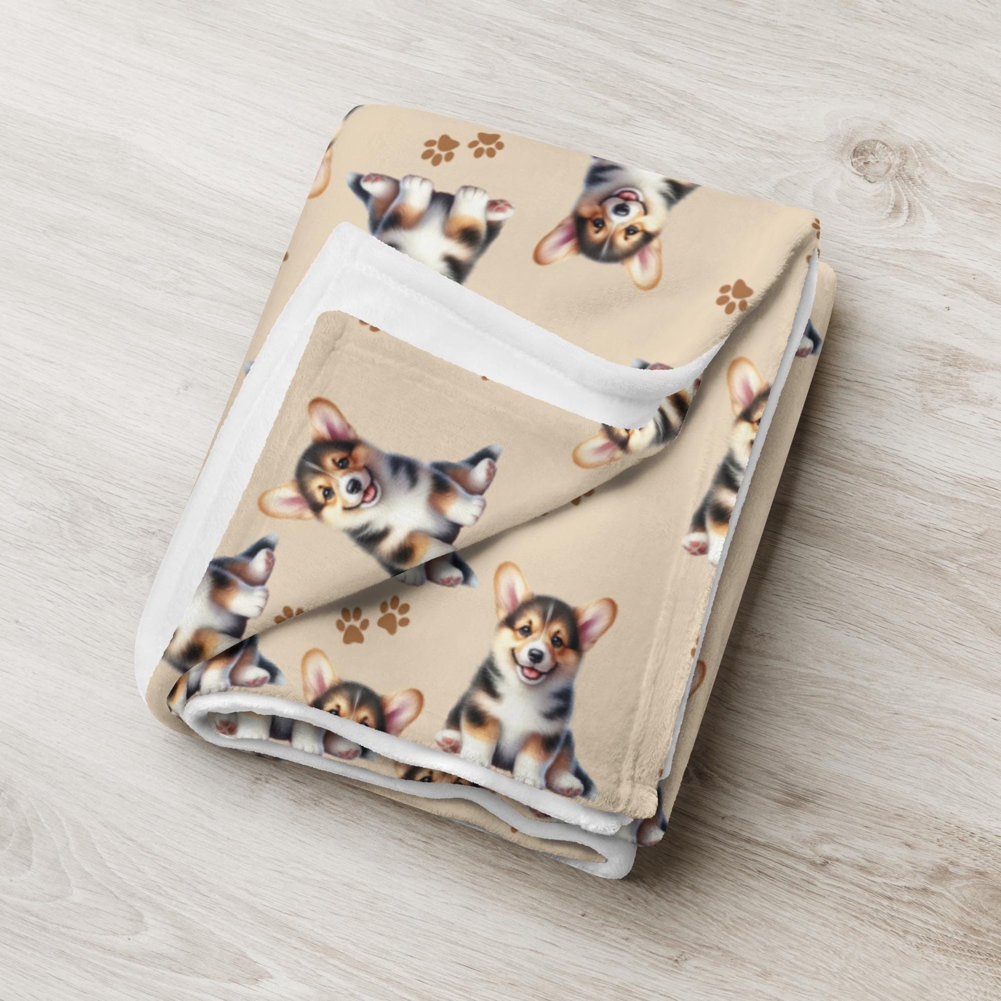 Tricolor Corgi Puppy Blanket, corgi mama gift, puppy shower blanket, baby shower, girfriend gift, corgi dog, gift for her, herding dog throw