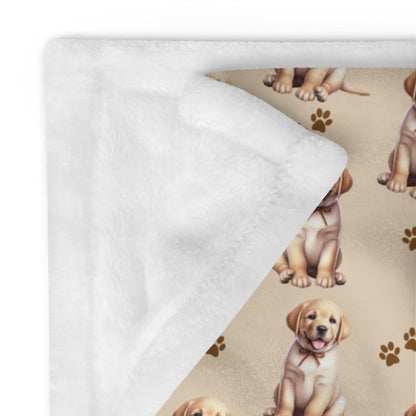 Yellow Labrador Puppy Blanket, lab mama gift, baby shower blanket, girlfriend gift, labrador dog, gift for her, labrador grandma throw