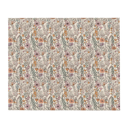 Wildflower Blanket, girl baby shower gift, boy mother gift, cottagecore throw, girlfriend gift, gift for her, labrador best grandma gift