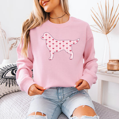 Labrador Red Bow Shirt, labrador gift, lab mama sweatshirt, puppy mom sweater, gift for dog owner, labrador retriever breeder gift