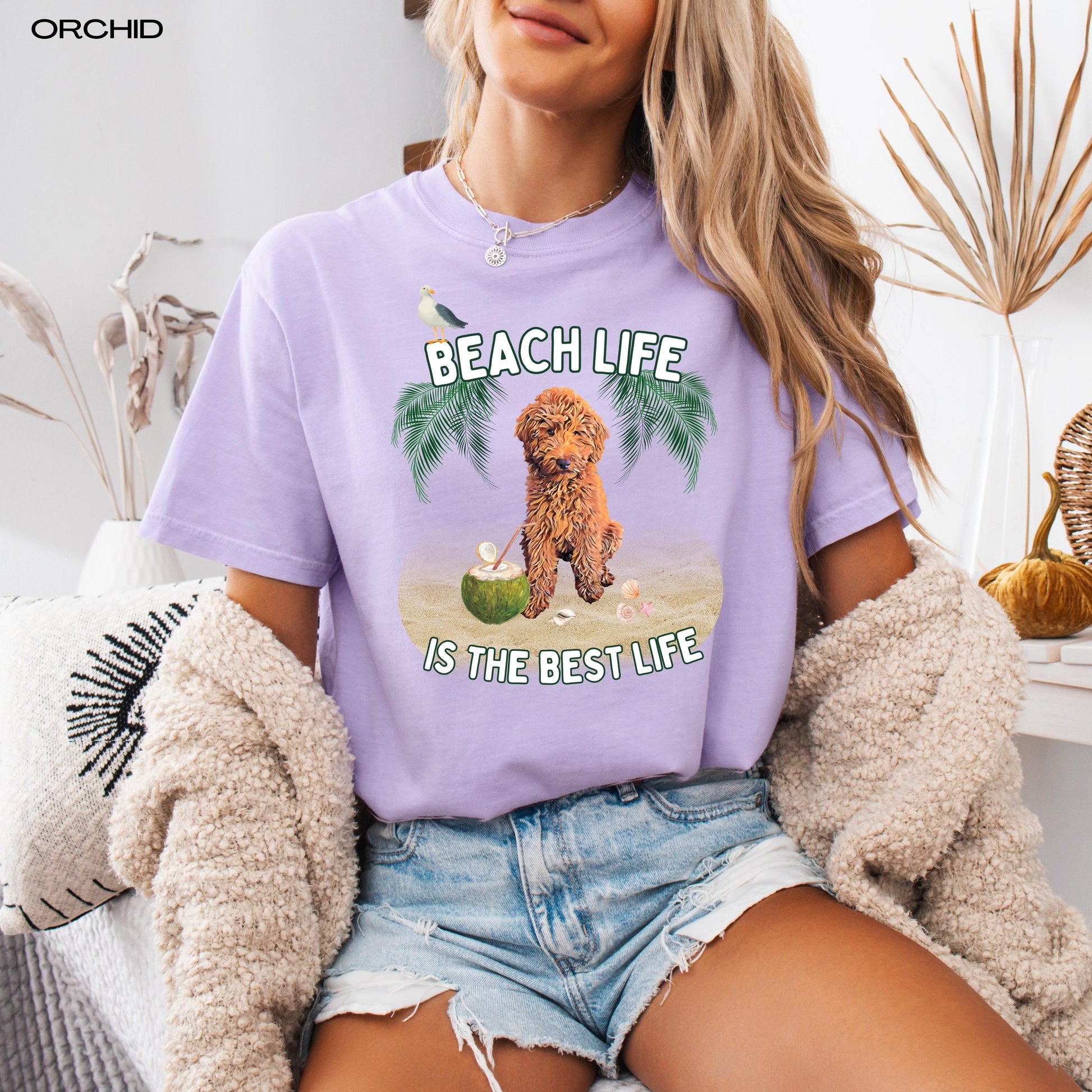 Beach Life Is The Best Life Golden Doodle Dog Shirt