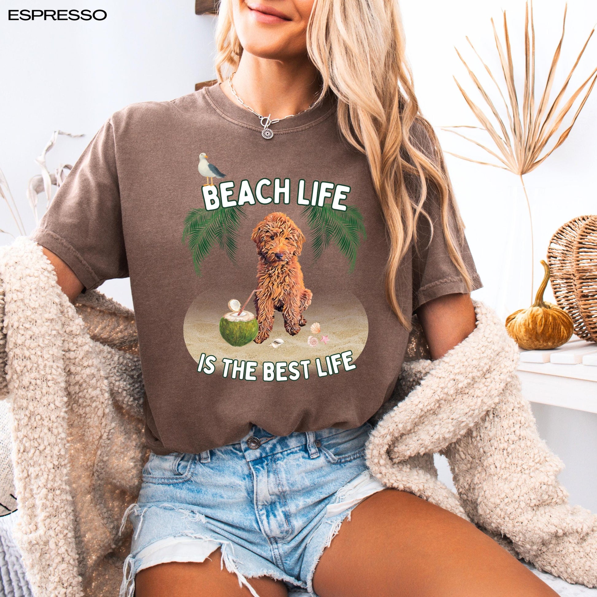 Beach Life Is The Best Life Golden Doodle Dog Shirt