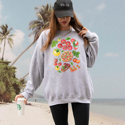 Farm Fresh Tomatoe Shirt, veggie shirt, cutecore aesthetic festival shirt, gardening sweatshirt, plant lover, vacation summer gift for her