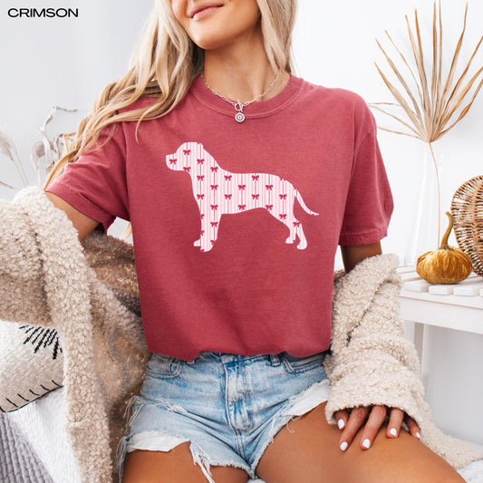 Red Bow Stripes Pitbull Shirt, pitbull gift, pitty mama sweatshirt, puppy mom sweater, gift for dog owner, pitbull breeder, pitbull grandma