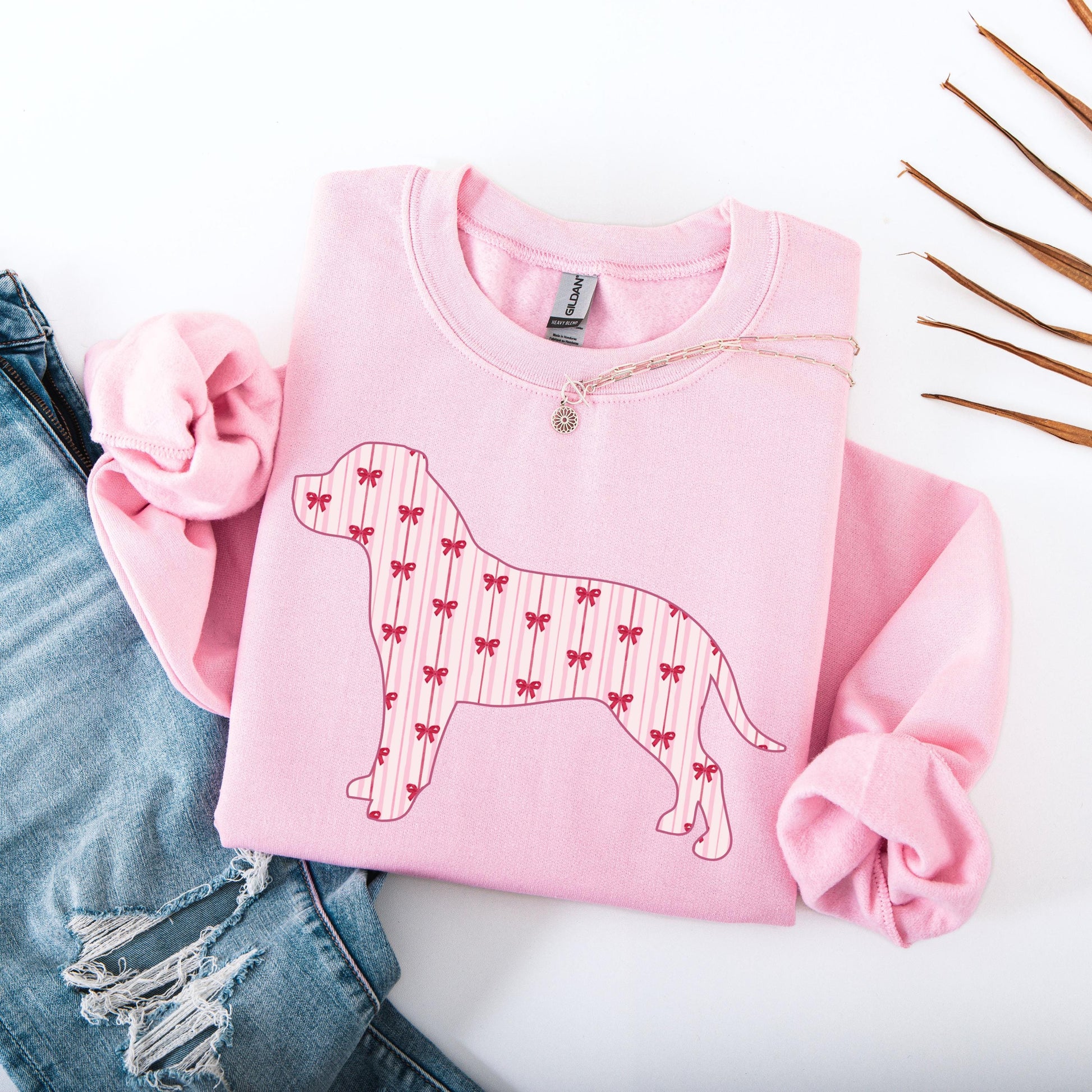 Red bow stripes Pitbull shirt