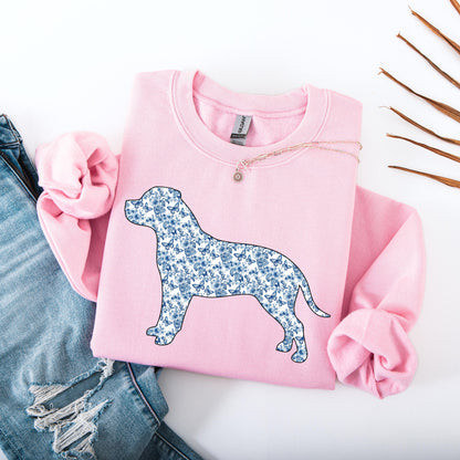 Toile De Jouy Pitbull Shirt, pitbull gift, pitty mama sweatshirt, puppy mom sweater, gift for dog owner, pitbull breeder, pitbull grandma