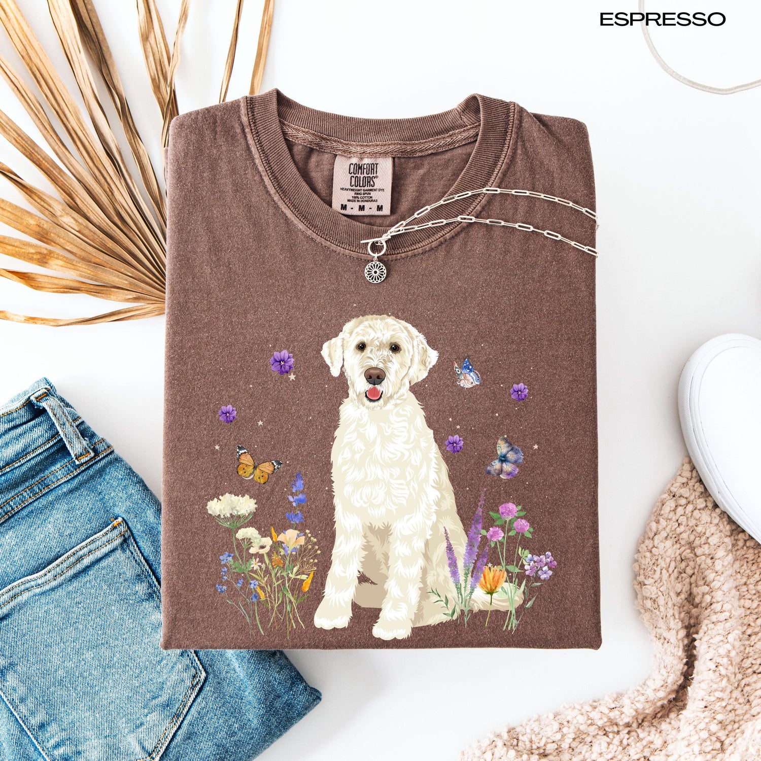 Cottagecore Golden doodle wildflower shirt, doodle gifts, Easter doodle sweatshirt, Labradoodle mama tshir, pet mom sweatshirt