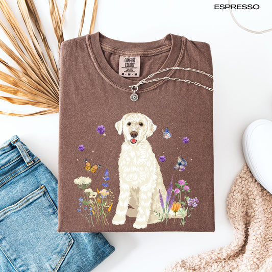 Cottagecore Golden doodle wildflower shirt, doodle gifts, Easter doodle sweatshirt, Labradoodle mama tshir, pet mom sweatshirt