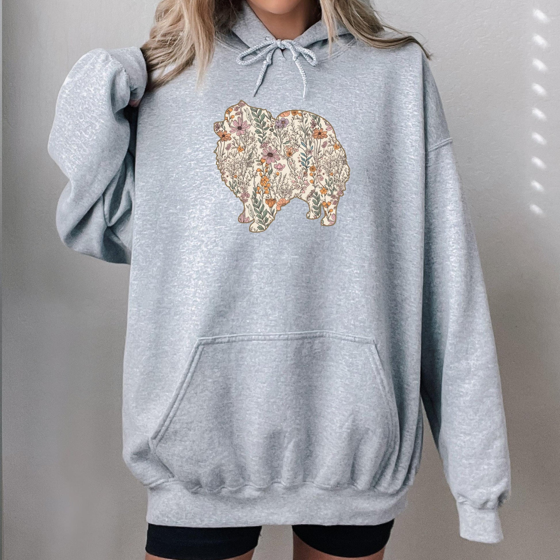 Wildflower Pomeranian Spitz hoodie