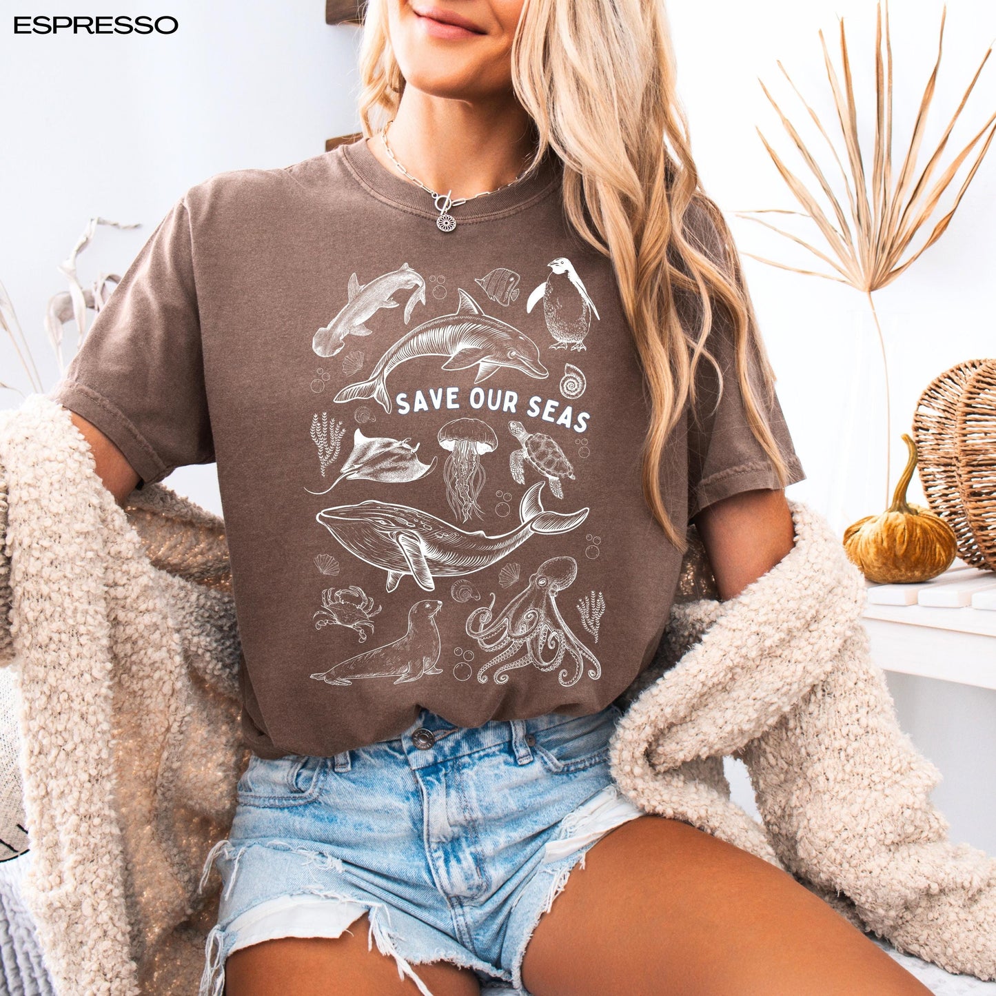 Save Our Seas Shirt, orca sweatshirt, whale gift, beach bum crewneck, ocean style tee, sea animal shirt, college girl gift, ocean therapy