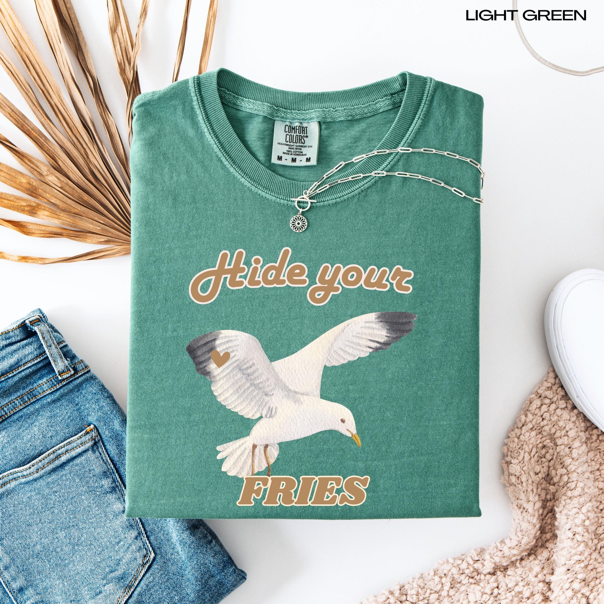 Seagull Hide Your Fries Shirt, united kingdom hoodie, retro cutecore aesth, beach bum sweatshirt, Scottsdale tee, sea animal, college gift