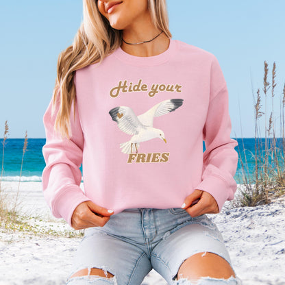Seagull Hide Your Fries Shirt, united kingdom hoodie, retro cutecore aesth, beach bum sweatshirt, Scottsdale tee, sea animal, college gift
