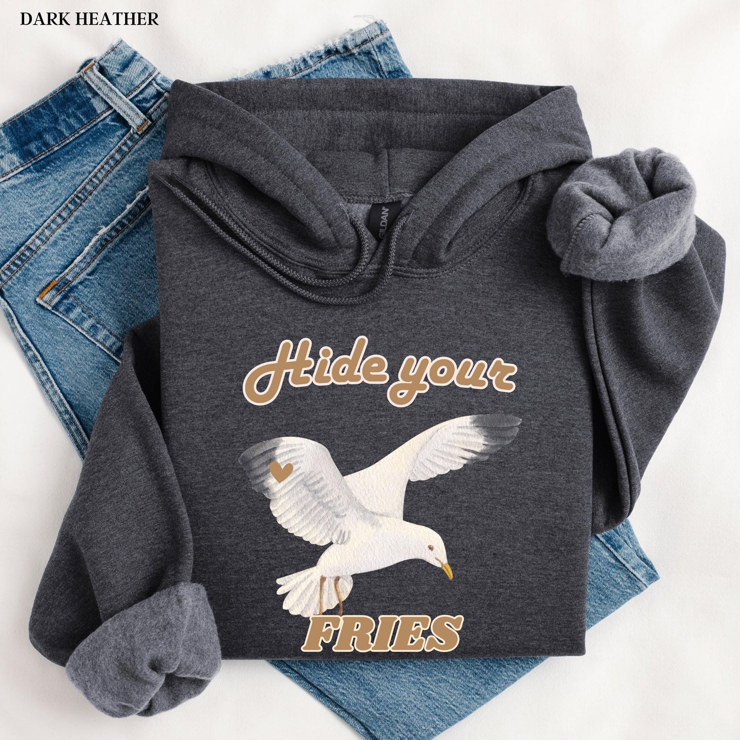 Seagull Hide Your Fries Shirt, united kingdom hoodie, retro cutecore aesth, beach bum sweatshirt, Scottsdale tee, sea animal, college gift