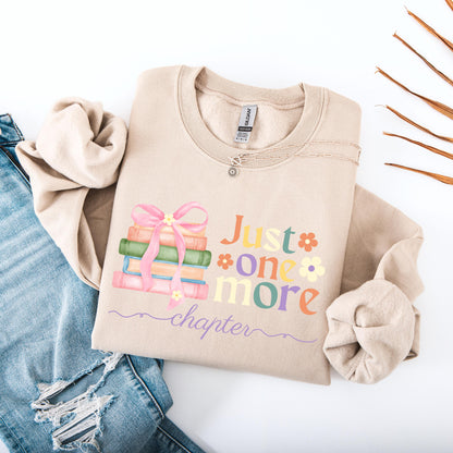 Just one more chapter cutecore book lover sweatshirt