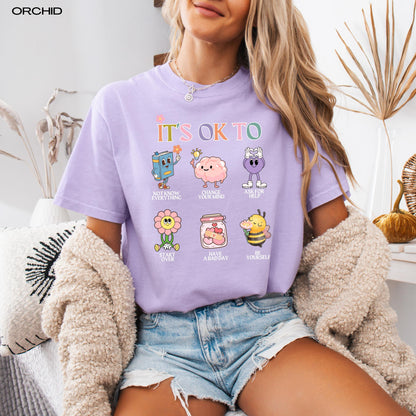 It&#39;s okay to kids first grade teacher shirt