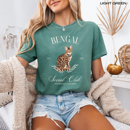 Bengal Cat Social Club Sweatshirt, bengal gift, cat mom shirt, cat owner gift sweater, bengal kitten shirt, cat wife birthday gift