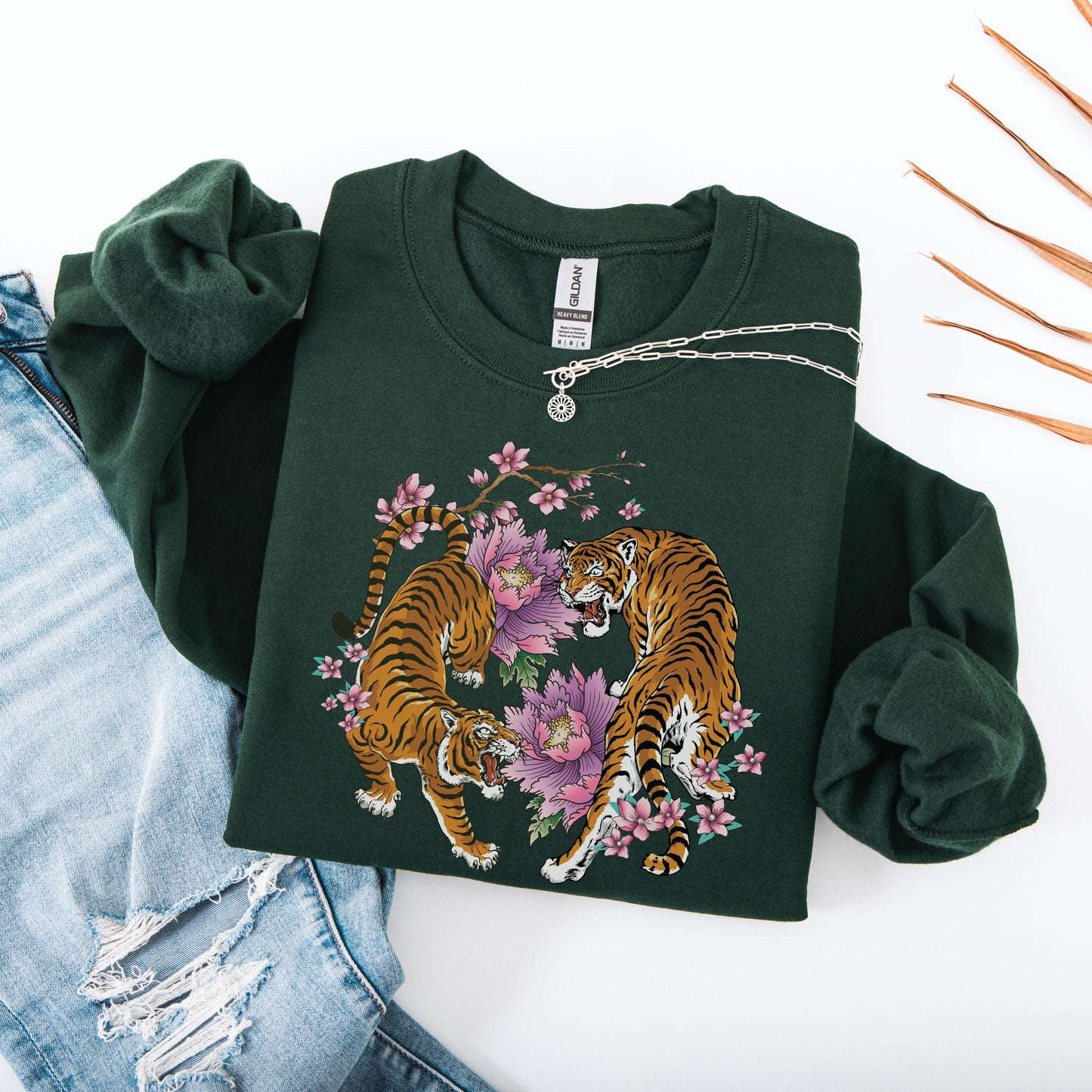 Floral Tiger Sakura Shirt, y2k summer gift for her, retro sakura shirt, japanese tee, cutecore aesthetic, tiger gifts for best friend
