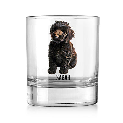 Golden Doodle Puppy Dad Gift Whiskey Glass