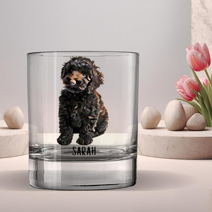 Golden Doodle Puppy Dad Gift Whiskey Glass