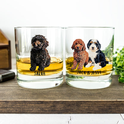 Golden doodle puppy dad whiskey glass