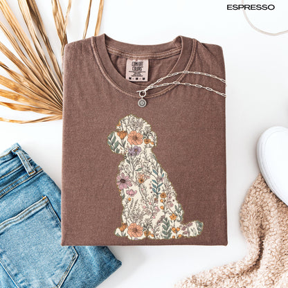 Floral Wildflower Golden Doodle Dog Shirt, doodle mom gift, dog mama sweatshirt, summer gift for her, doodle breeder, cutecore, grandma gift