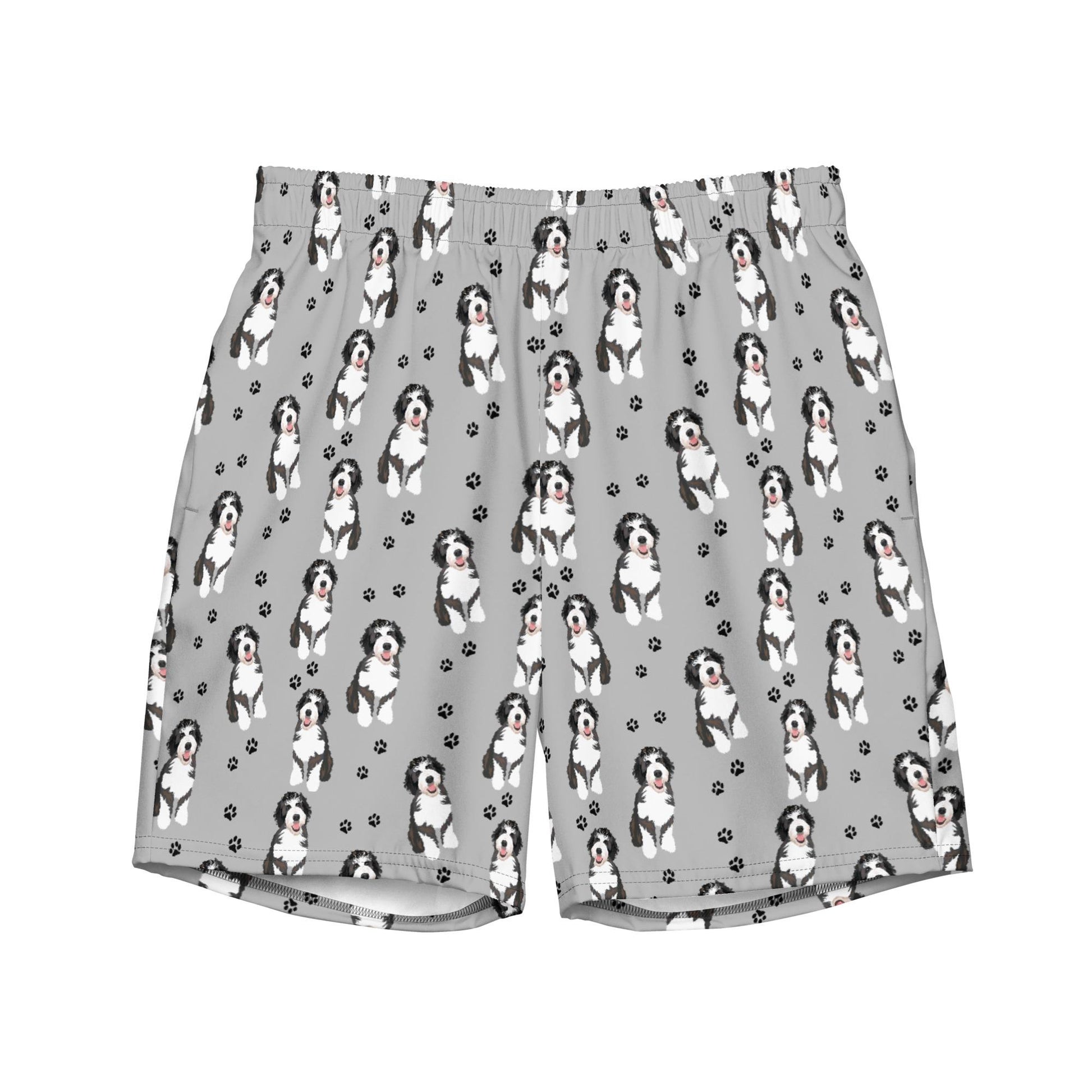 Bernedoodle dad gift, summer swim shorts for men, y2k swim trunks, boyfriend swimshort, husband gift, summer gift for him, bernedoodle gift