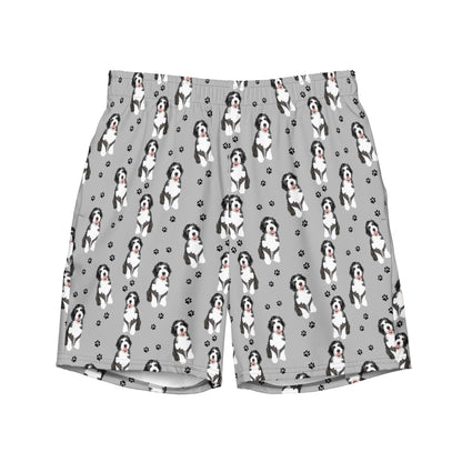Bernedoodle dad gift, summer swim shorts for men, y2k swim trunks, boyfriend swimshort, husband gift, summer gift for him, bernedoodle gift