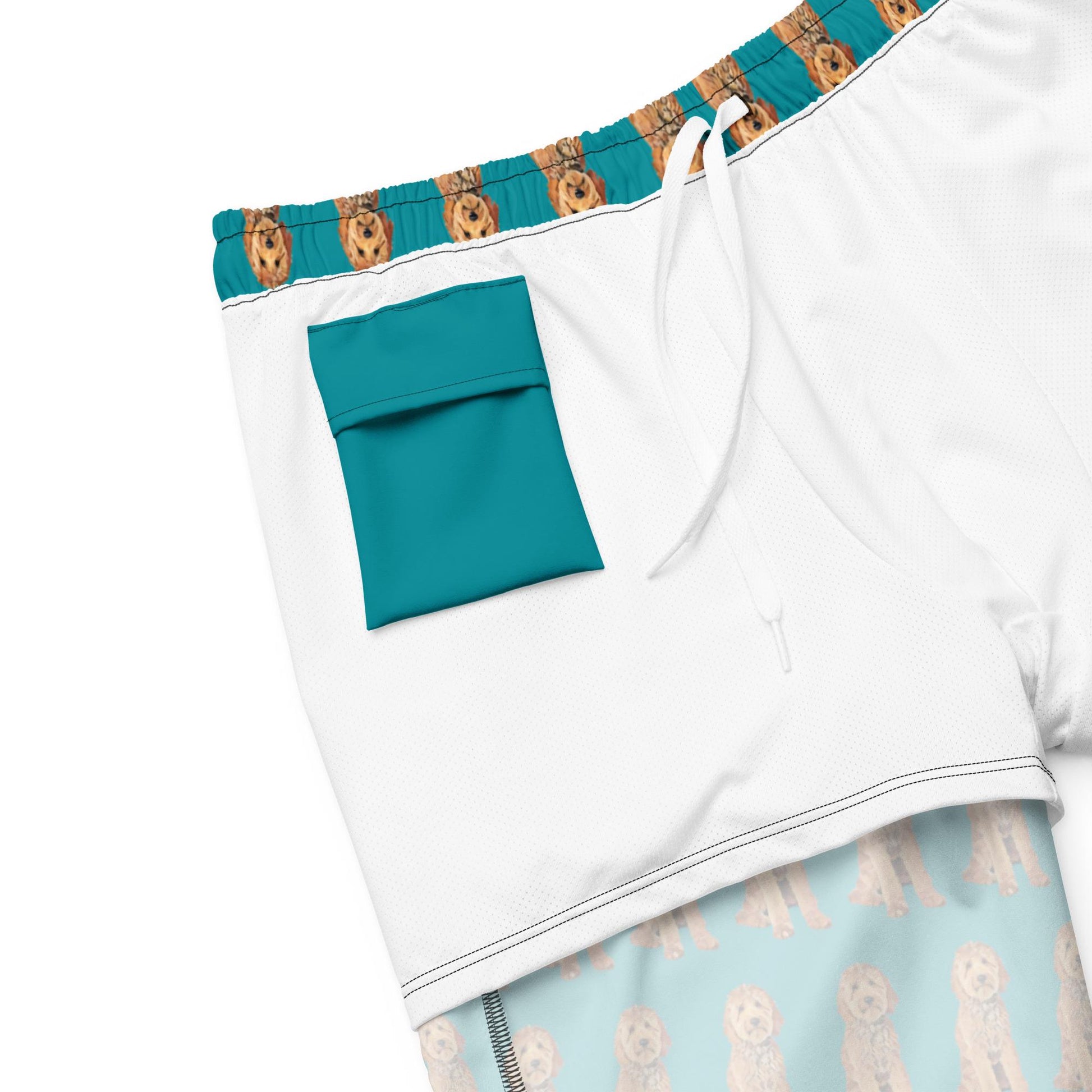 Golden doodle Mens swim trunks, doodle dad gift, Goldendoodle gifts, Labradoodle, funny husband gift, recycled swim shorts, summer swimwear
