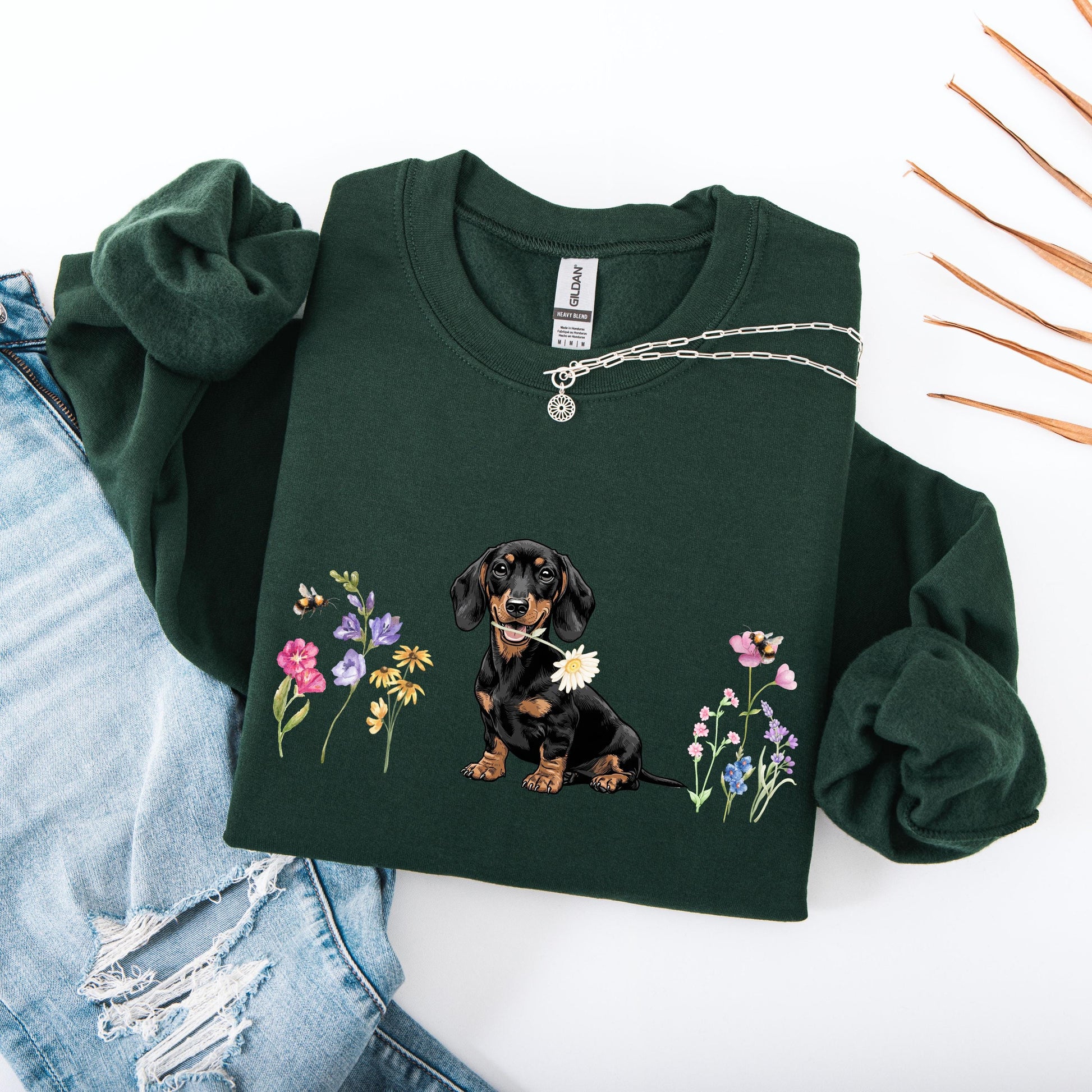 Wildflower Dachshund Puppy Gift | Doxie Dog Mom Shirt, Sweatshirt, Hoodie