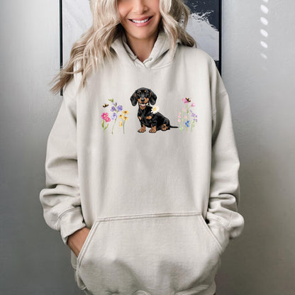 Wildflower Dachshund Puppy Gift | Doxie Dog Mom Shirt, Sweatshirt, Hoodie