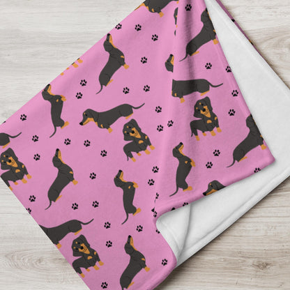 Paw Dachshund blanket flatlay view