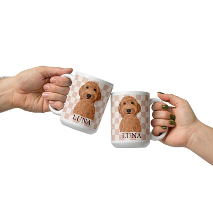 Personalized Retro Golden Doodle Mug, labradoodle mug, dog mom coffee mug, golden doodle gifts, name puppy mugs, groodle cup, pet mama gift