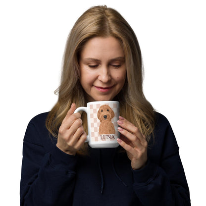 Personalized Retro Golden Doodle Mug, labradoodle mug, dog mom coffee mug, golden doodle gifts, name puppy mugs, groodle cup, pet mama gift