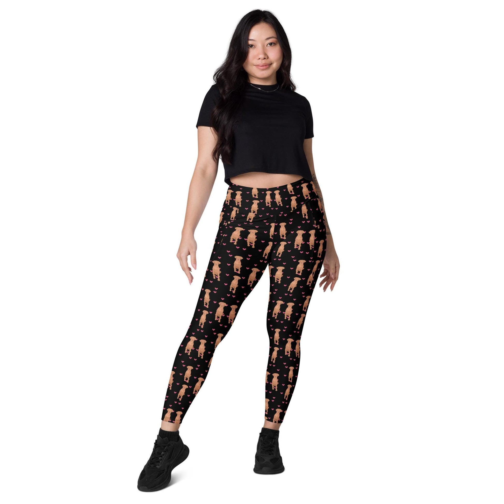 Hearts Vizsla Leggings With Pockets | Inclusive Sizing 2XS To 6XL | Vizsla Mom Gifts