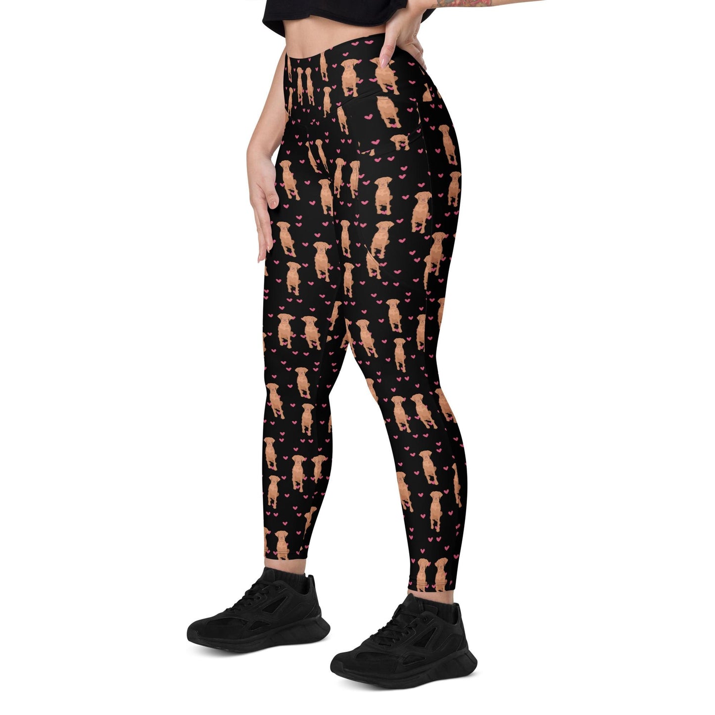 Hearts Vizsla Leggings With Pockets | Inclusive Sizing 2XS To 6XL | Vizsla Mom Gifts