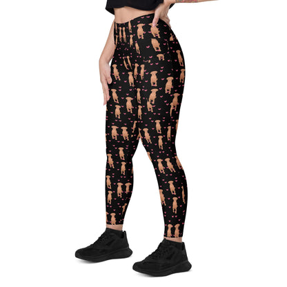 Hearts Vizsla Leggings With Pockets | Inclusive Sizing 2XS To 6XL | Vizsla Mom Gifts