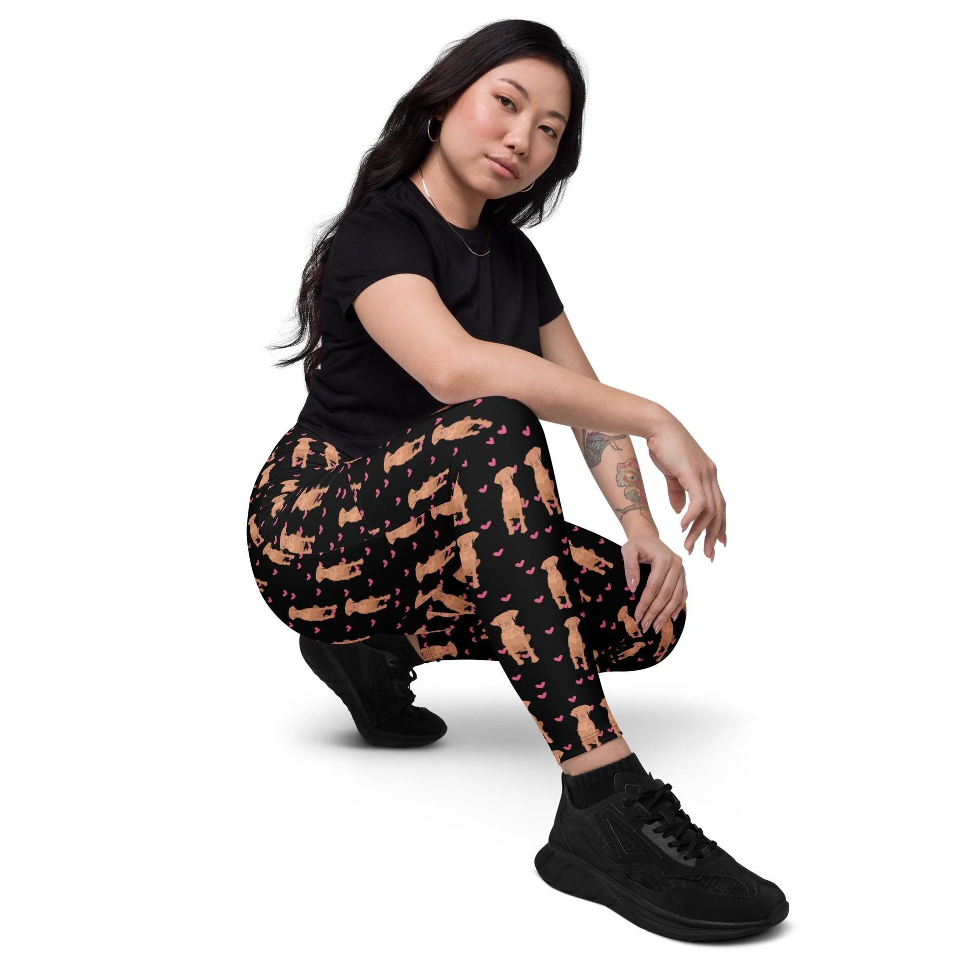 Hearts Vizsla Leggings With Pockets | Inclusive Sizing 2XS To 6XL | Vizsla Mom Gifts