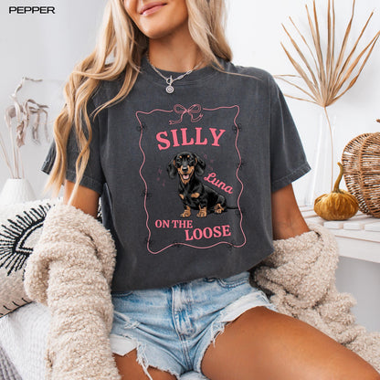 Personalized Silly Dachshund On The Loose Shirt