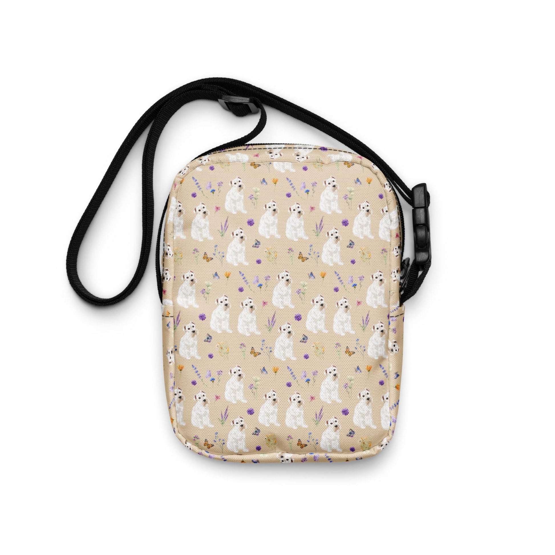 Cottagecore Schnauzer Crossbody Bag for Women & Youth, Miniature schnauzer gifts, dog mom shoulder bag, dog owner birthday gift, belly bag